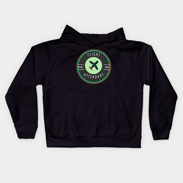 Flight Attendant Kids Hoodie by Proway Design